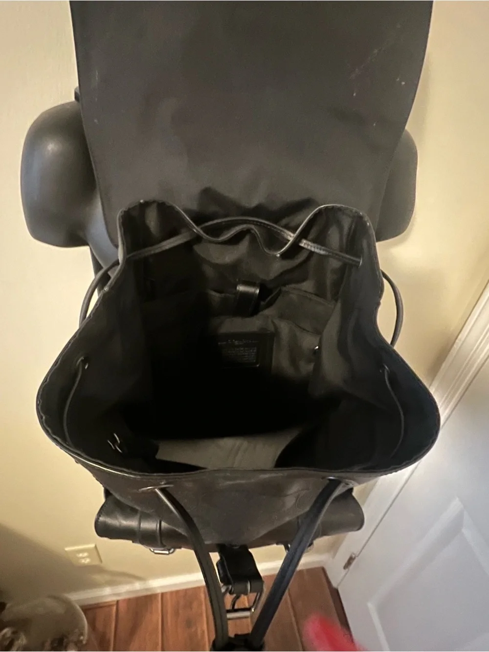 Coach Mens Hudson Backpack in Black Debossed Signature Leather